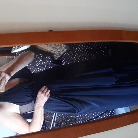 Faviana High-neck Halter Rhinestone Navy Evening Gown - Picture 14 of 14